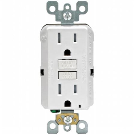 Leviton Leviton Mfg R02-GFTR1-0KW 15 Amp Self Test GFCI Tamper Receptacle; White 1985902
